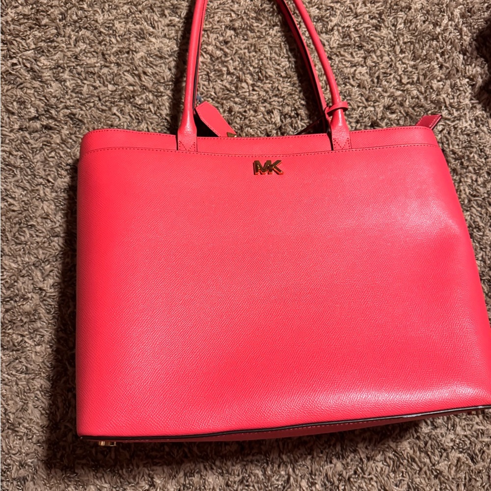 Michael Kors Maddie Rose Pink Leather Tote